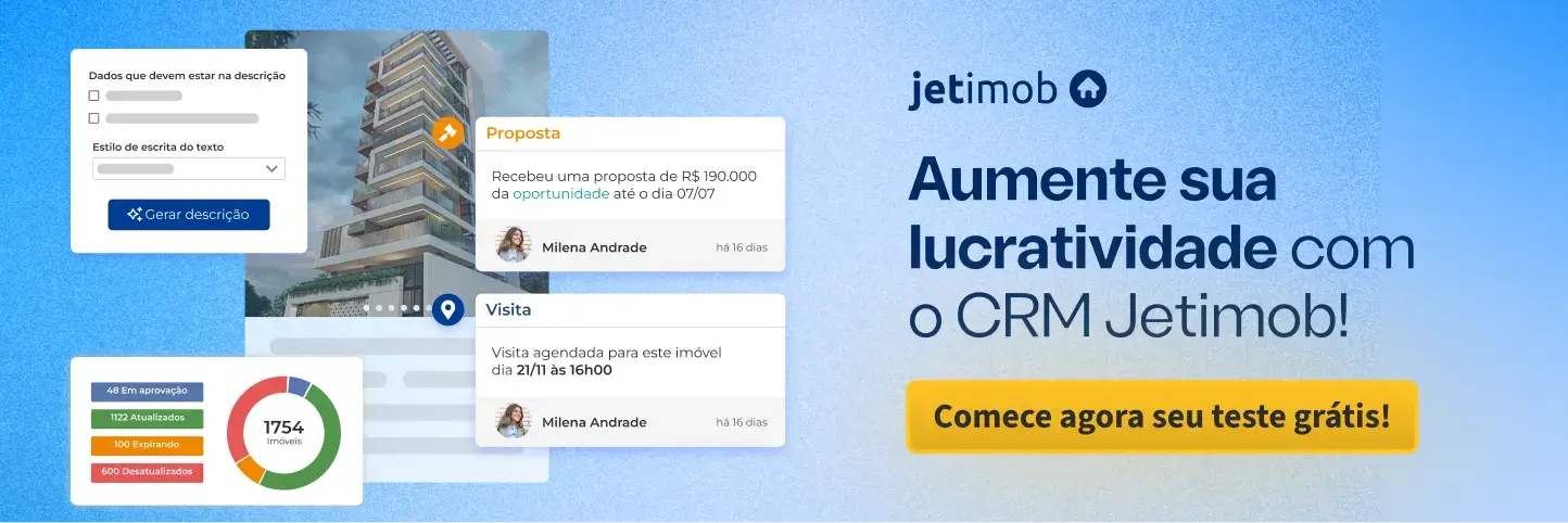 Imagem do crm para imobiliária da Jetimob. Imagem do crm para imobiliária da Jetimob.